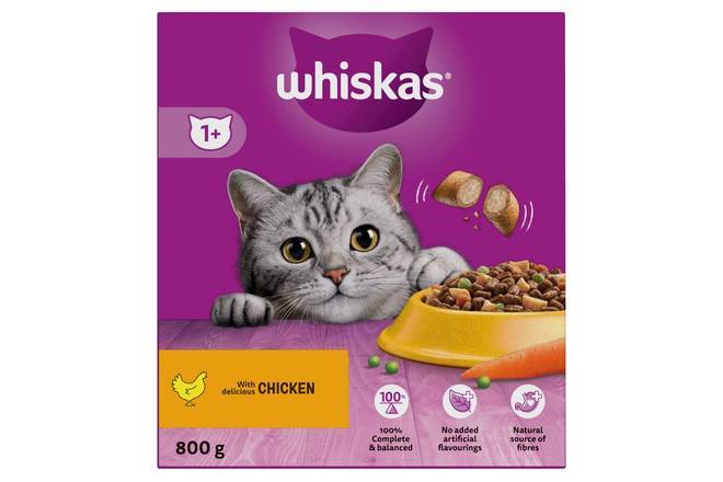 Whiskas Chicken, Adult Dry Cat Food (800g)