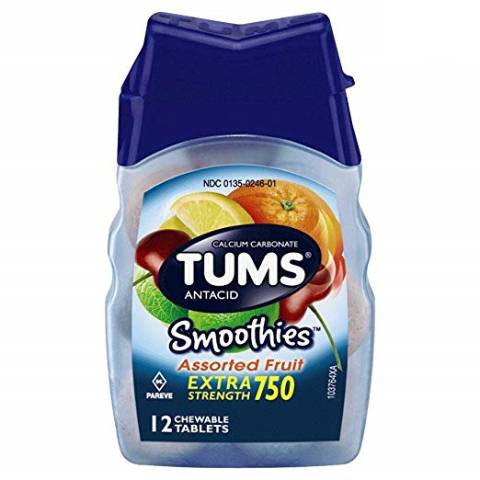 TUMS Smoothies Assorted Fruit 12 Tablets