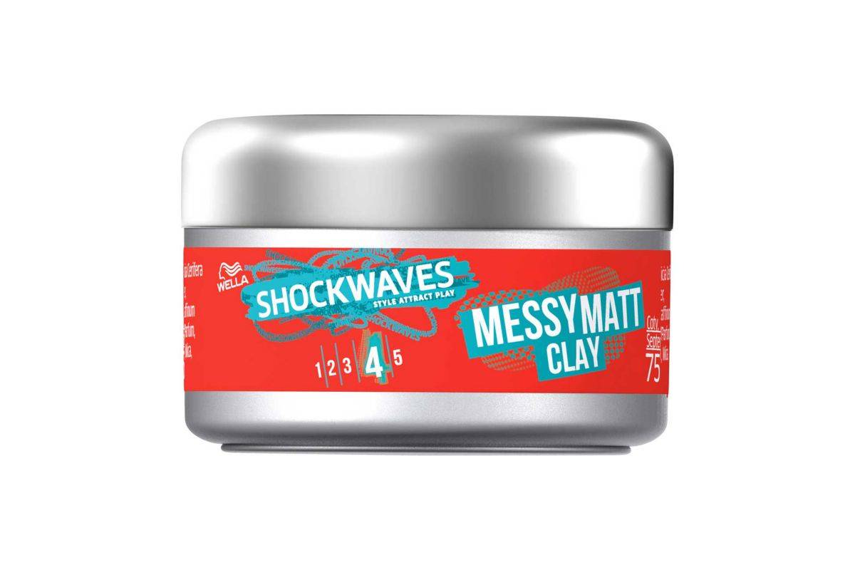 Wella Shockwaves Messy Matt Clay 75ml