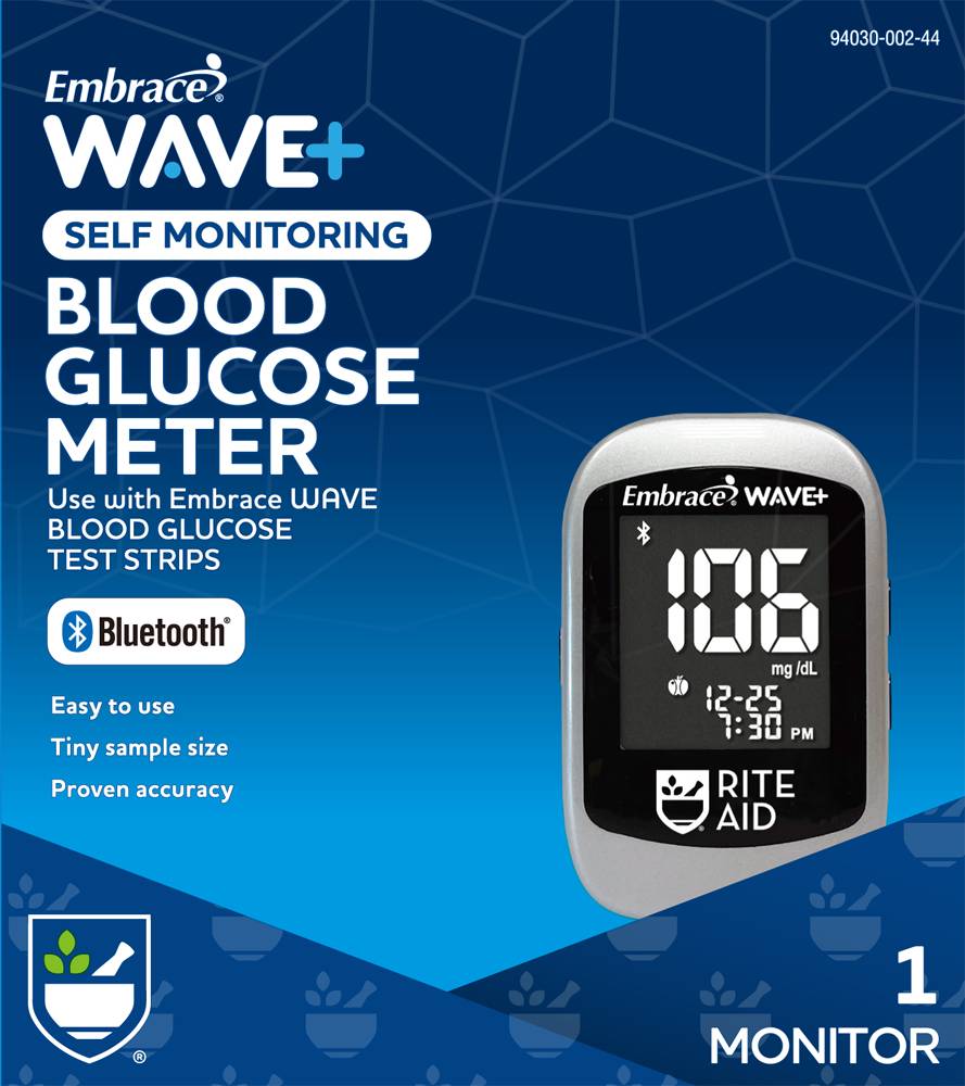 Rite Aid Embrace Wave+ Bluetooth Blood Glucose Meter