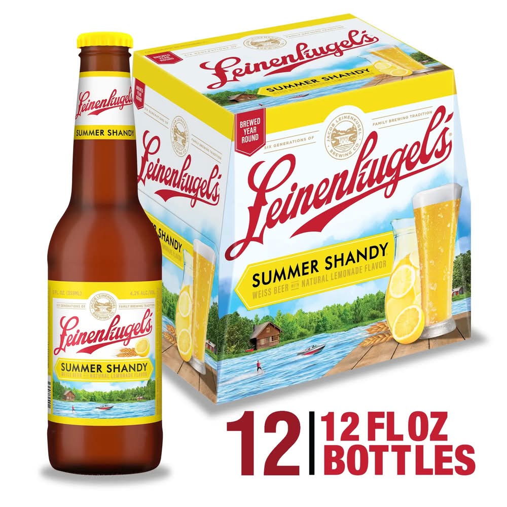 Leinenkugel's Summer Shady Natural Lemonade Beer, Lemonade (12 x 12 fl oz)