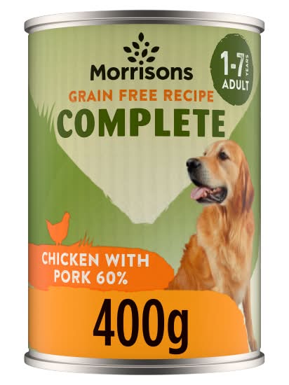 Morrisons Complete Chicken With Pork 60% 1-7 Years Adult Dog Food (400g)