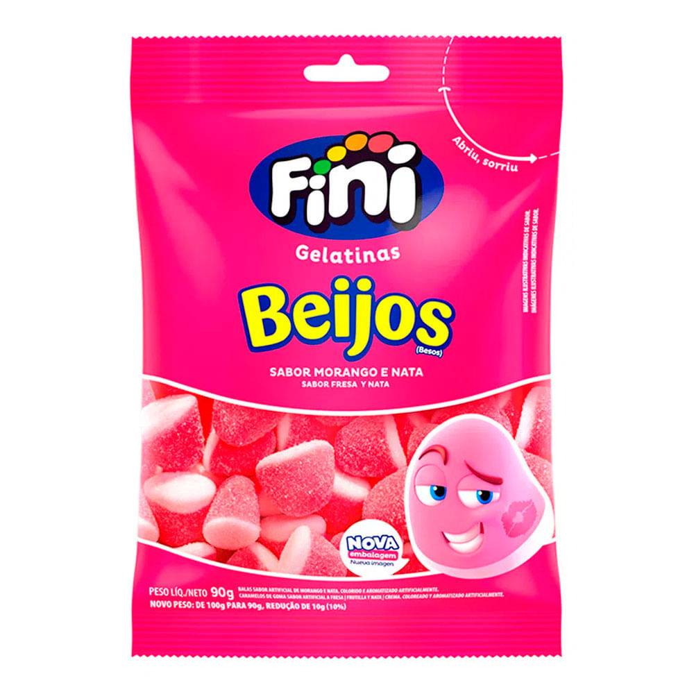 Fini · Bala de gelatina beijos sabor morango (90 g)