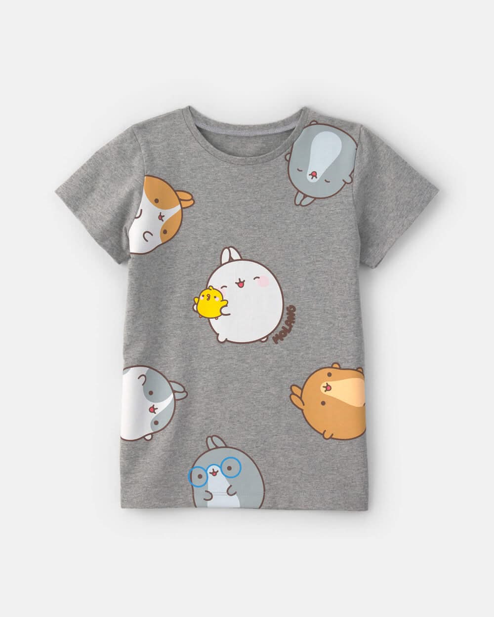 Girls Molang Graphic Tee - Grey - 12