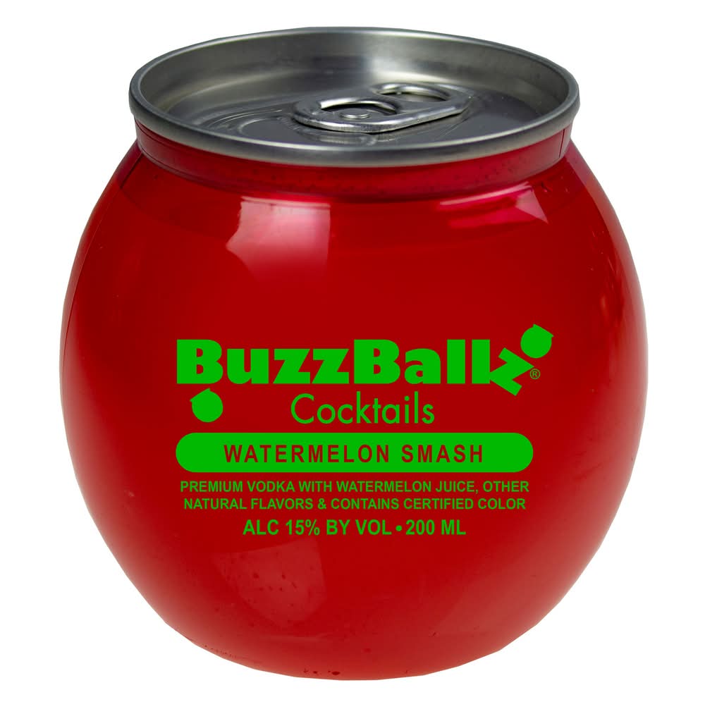 BuzzBallz Premium Vodka Cocktail, Watermelon Smash (200 ml)