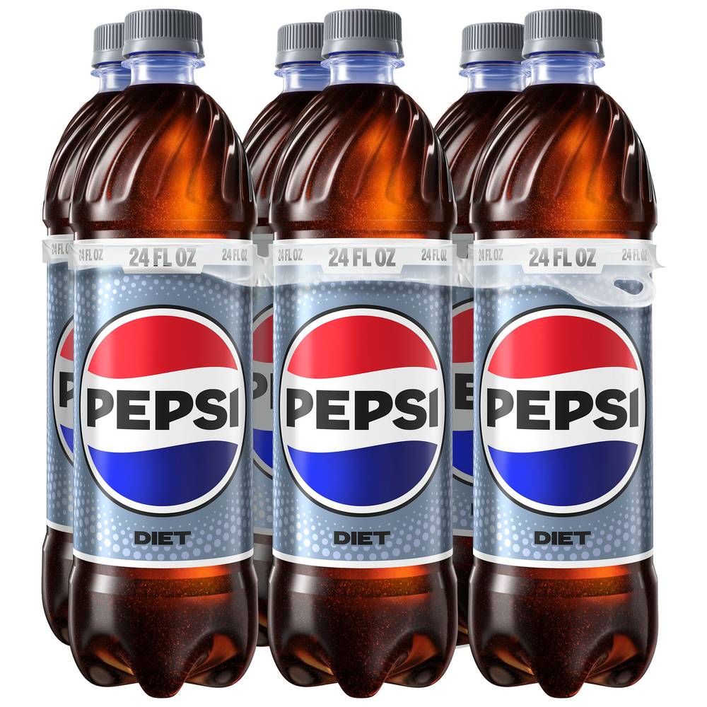 Pepsi Diet Cola Soda (6 ct, 24 fl oz)