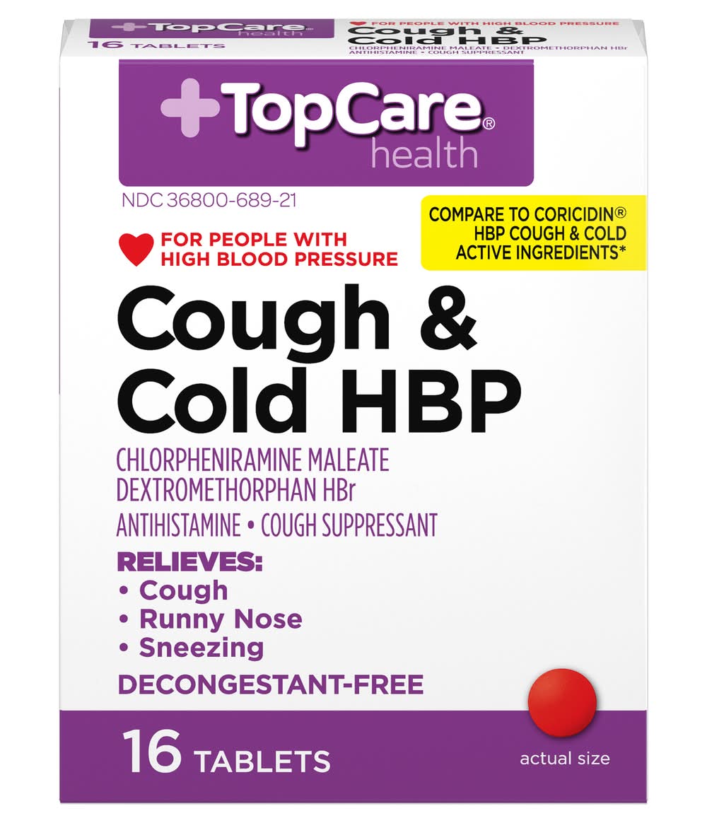 TopCare Cough & Cold Hbp Tablets (16 ct)