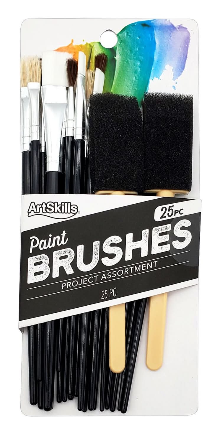 ArtSkills Paintbrush Set For Kids, Variety Pack, 25 Ct