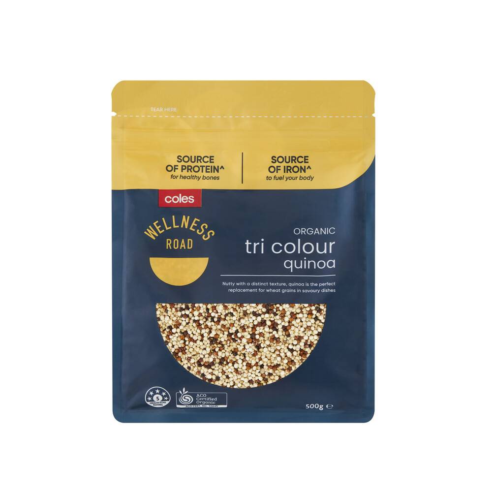 Coles Wellness Road Organic Tri Colour Quinoa 500g