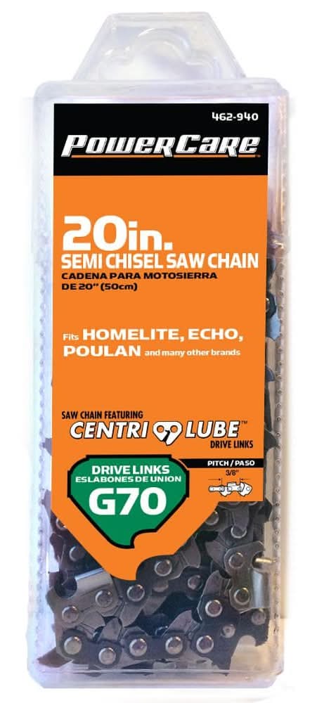 Powercare 20 In. G70 Semi Chisel Chainsaw Chain