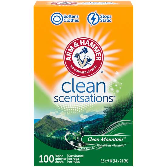 Arm & Hammer Clean Scentsations Mountain Fabric Softener Sheets (5.5x9 in)