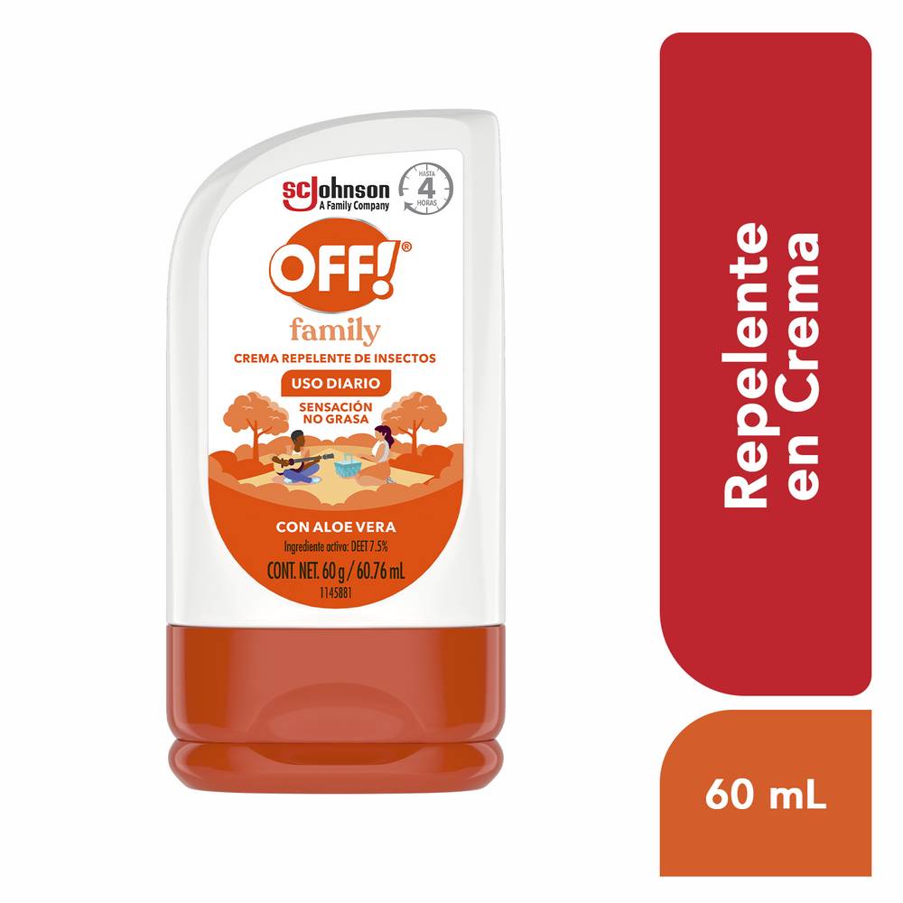 OFF! repelente de insectos en crema (botella 60 g)