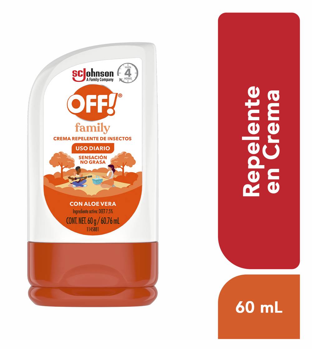 OFF! · Family crema repelente de insectos con aloe vera (60 ml)