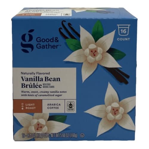 Good & Gather Light Roast Coffee, Vanilla Bean Brulee (5.6 oz, 16 ct)