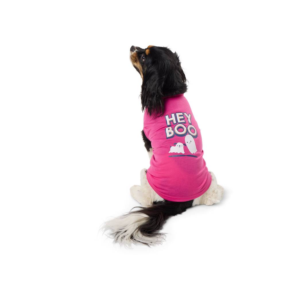 Top Paw Hey Boo Dog Tee (Color: Pink, Size: Small)