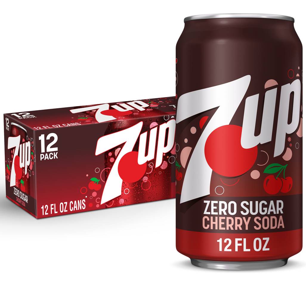 7UP Zero Sugar Soda, Cherry (12 x 12 fl oz)
