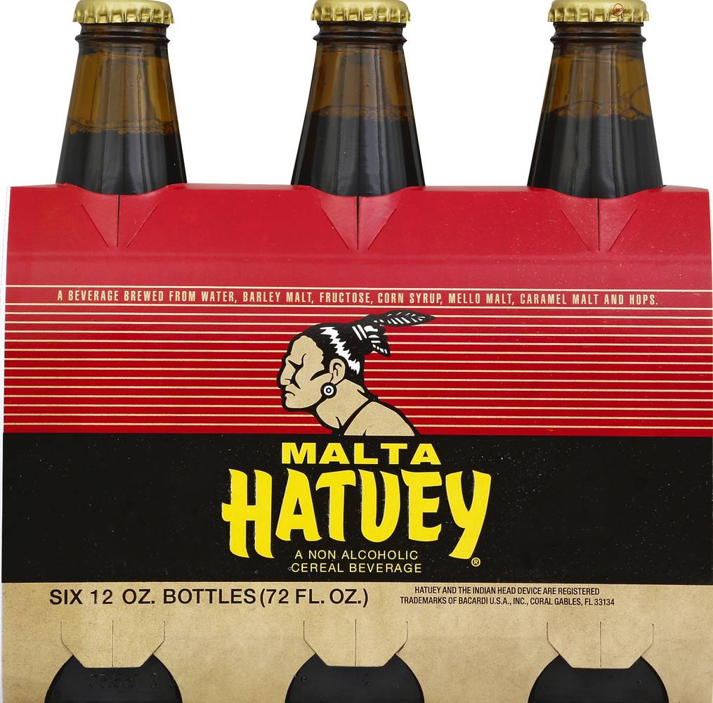 Malta Hatuey Non Alcoholic Cereal Beverage (6 x 12 fl oz)