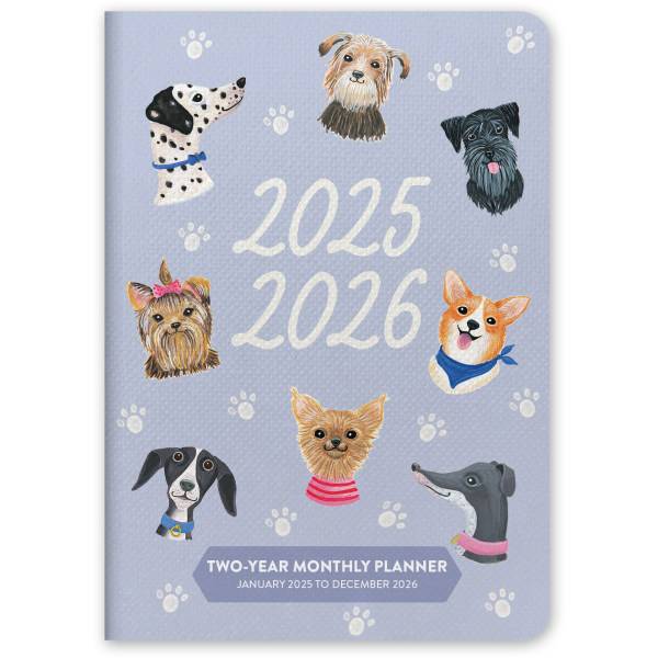 2025-2026 Orange Circle Studio 24-Month Monthly Pocket Planner, 6-1/2" x 4-5/8", Doggone Cute, January To December