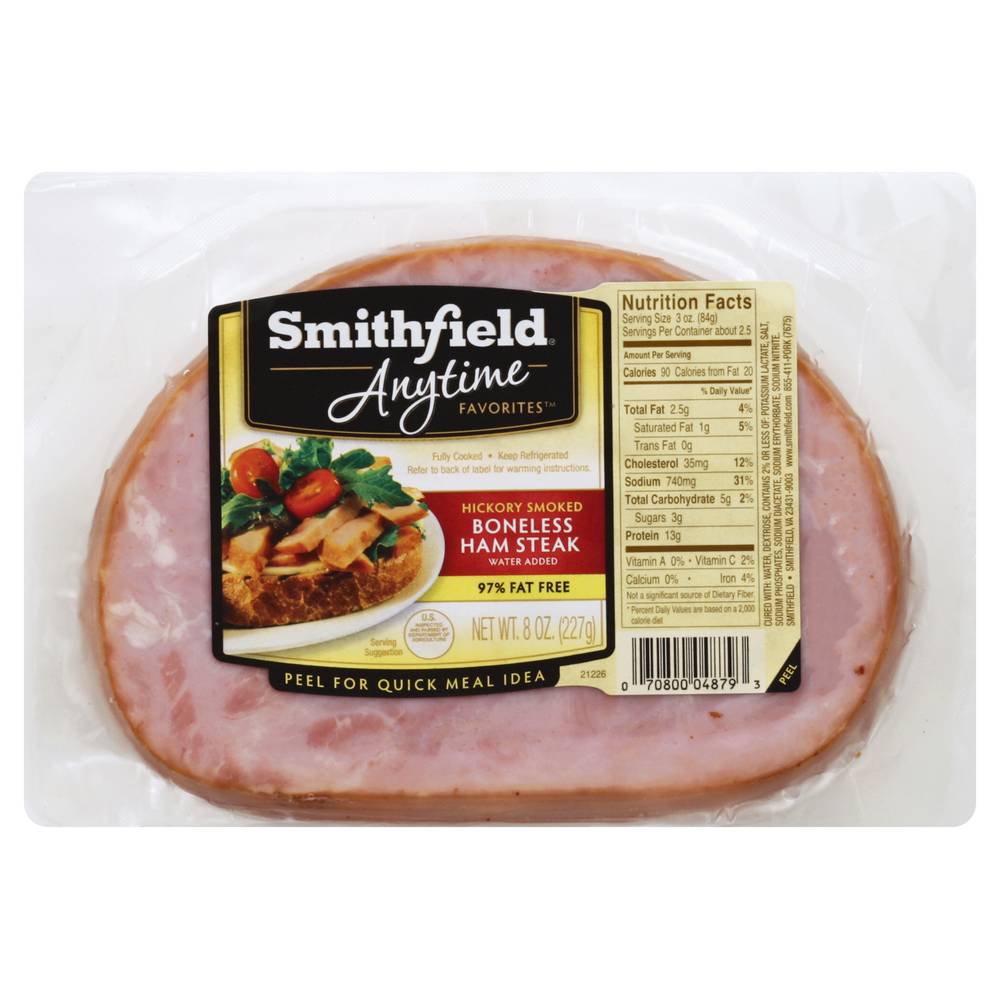 Smithfield Anytime Favorites Hickory Smoked Boneless Ham Steak
