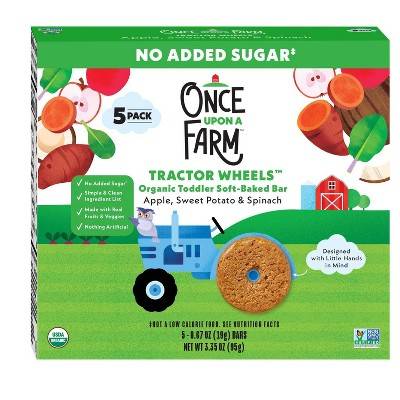 Once Upon a Farm Organic Toddler Tractor Wheels Soft Baked Bar (0.67 oz, 5 ct)