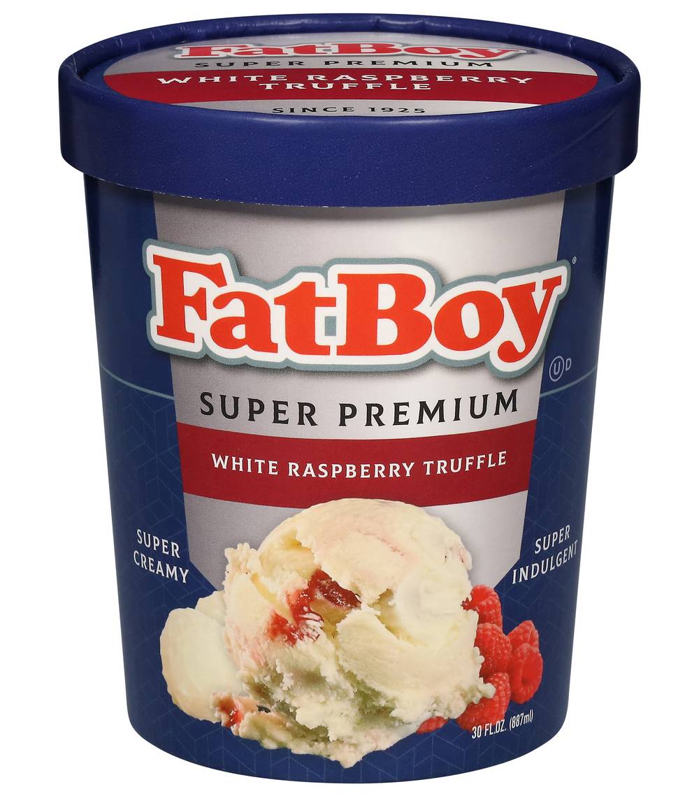 FatBoy Super Creamy Ice Cream, White Raspberry Truffle (30 fl oz)