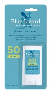 Blue Lizard Kids' Mineral Sunscreen Stick for Face and Body - SPF 50+ - 0.5 oz: Zinc Oxide, Vegan Formula, Paraben-Free