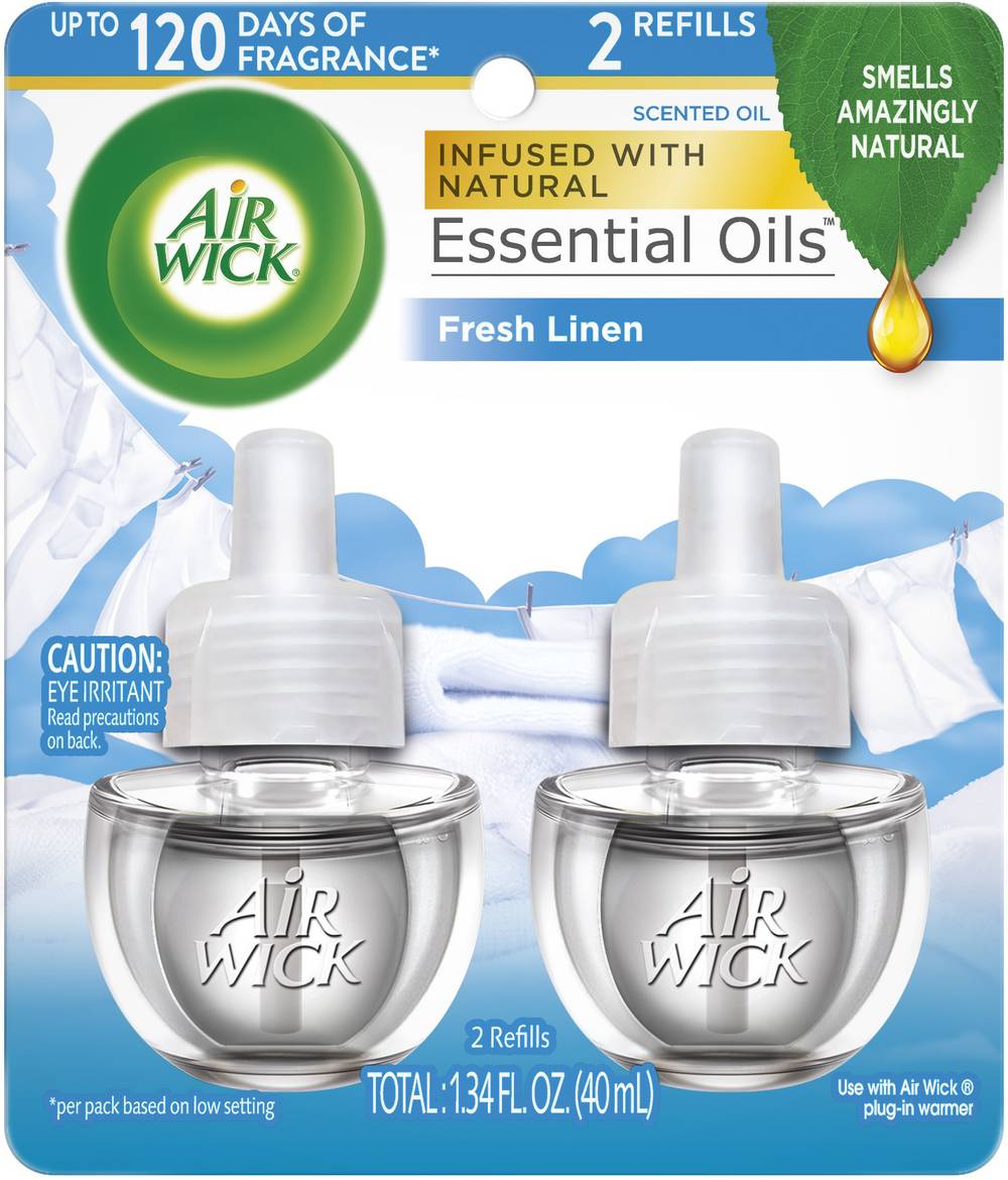 Air Wick Essential Oils Fresh Linen Scented Oil Refills (2 ct)