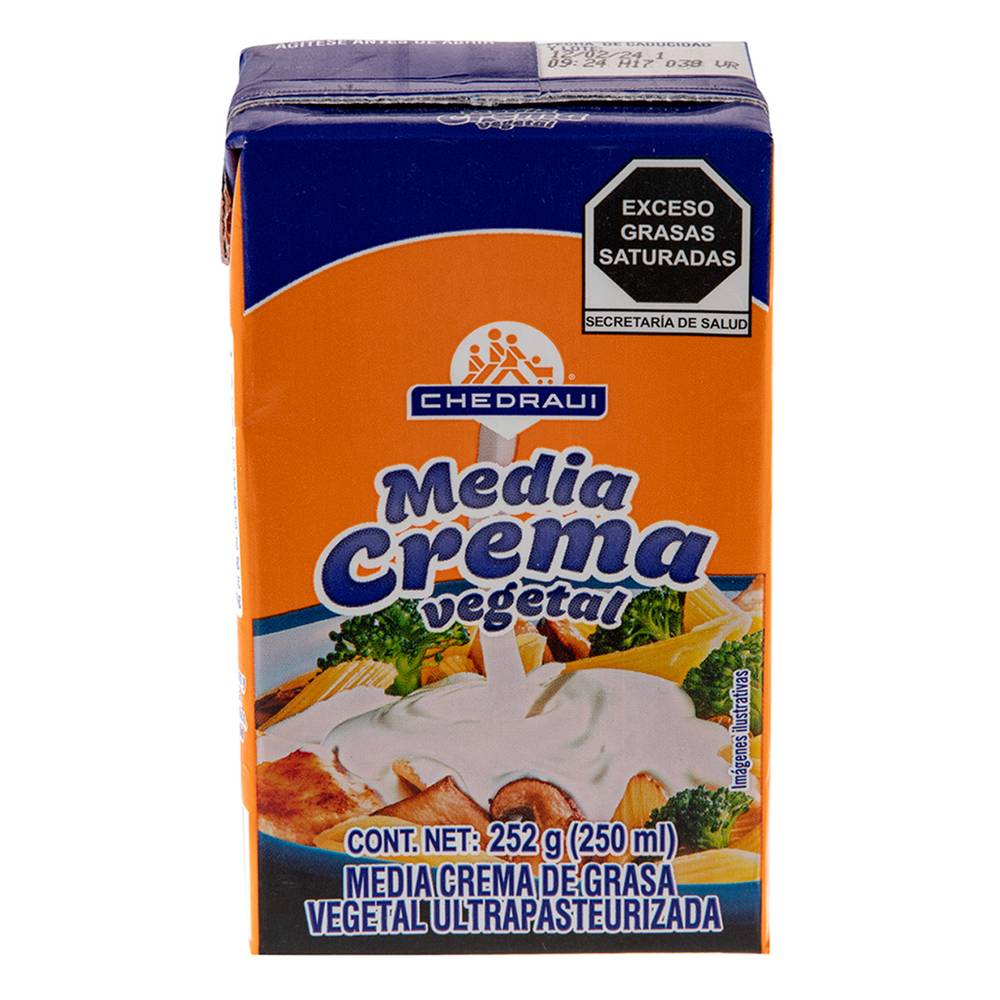 Chedraui · Media crema vegetal (250 ml)