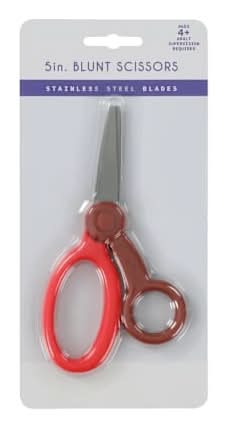 Colored Blunt Scissors 5in 5 inch Red