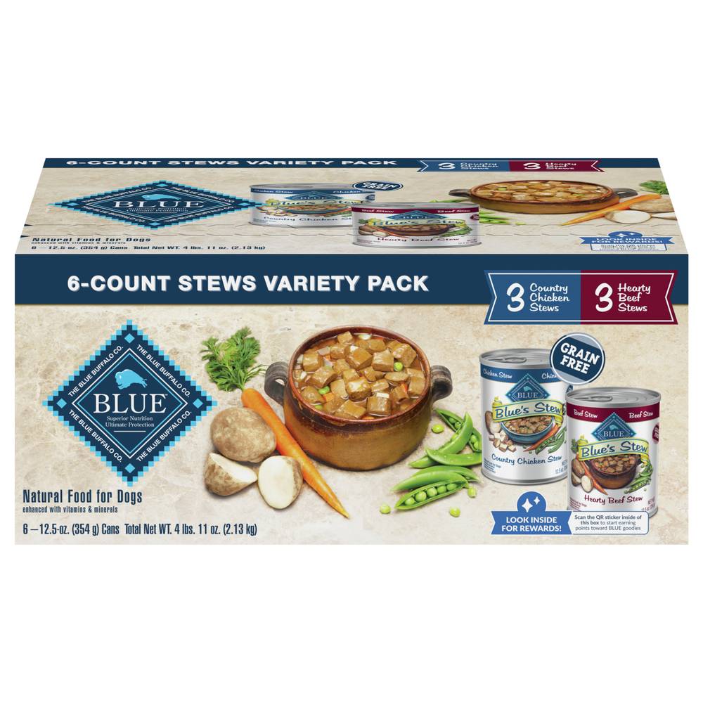 Blue Buffalo Stews Variety pack Natural Food For Dogs