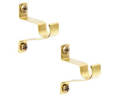 Cafe Gold Curtain Rod Mounting Brackets, 2-Pack
