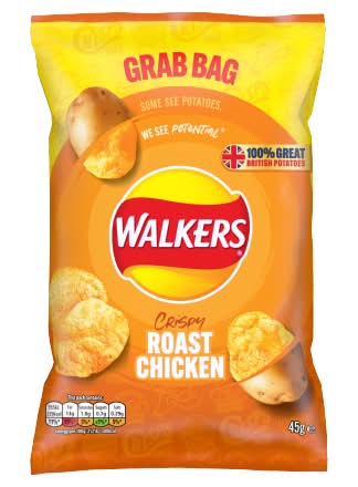 Walkers Roast Chicken, Potato Crisps (45g)