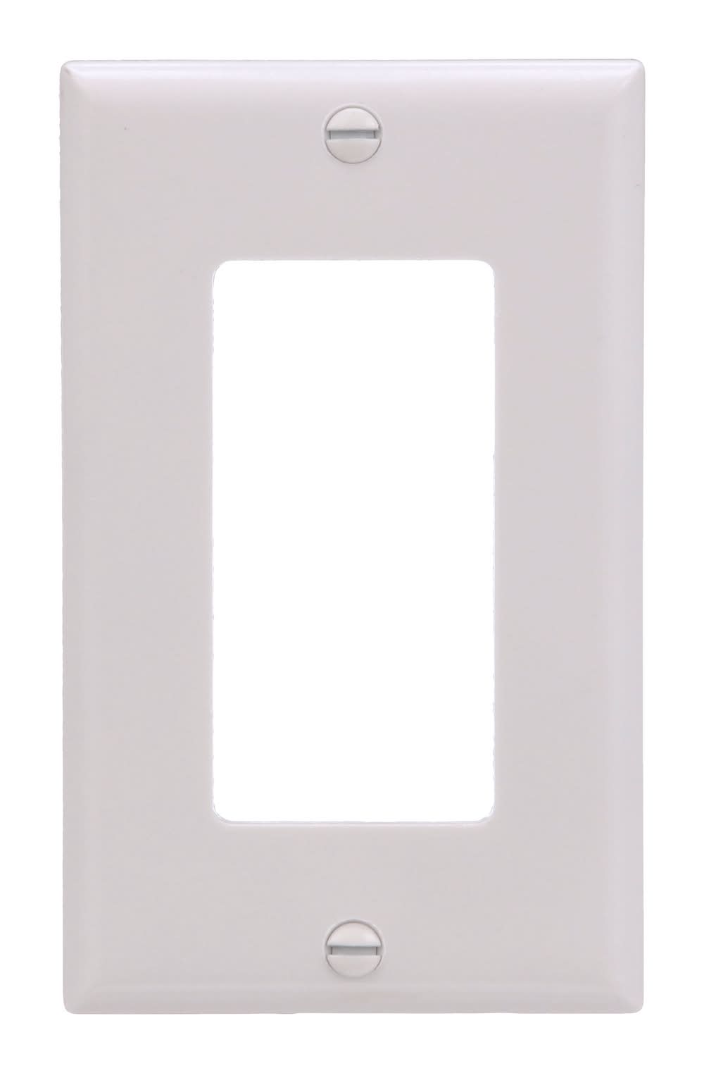 Eaton 1 -Gang Standard Size White Thermoplastic Indoor Decorator Wall Plate