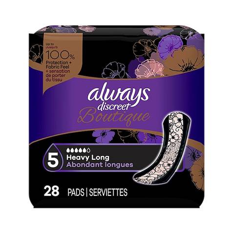 Always Discreet Boutique 5 Heavy Long Pads (28 ct)