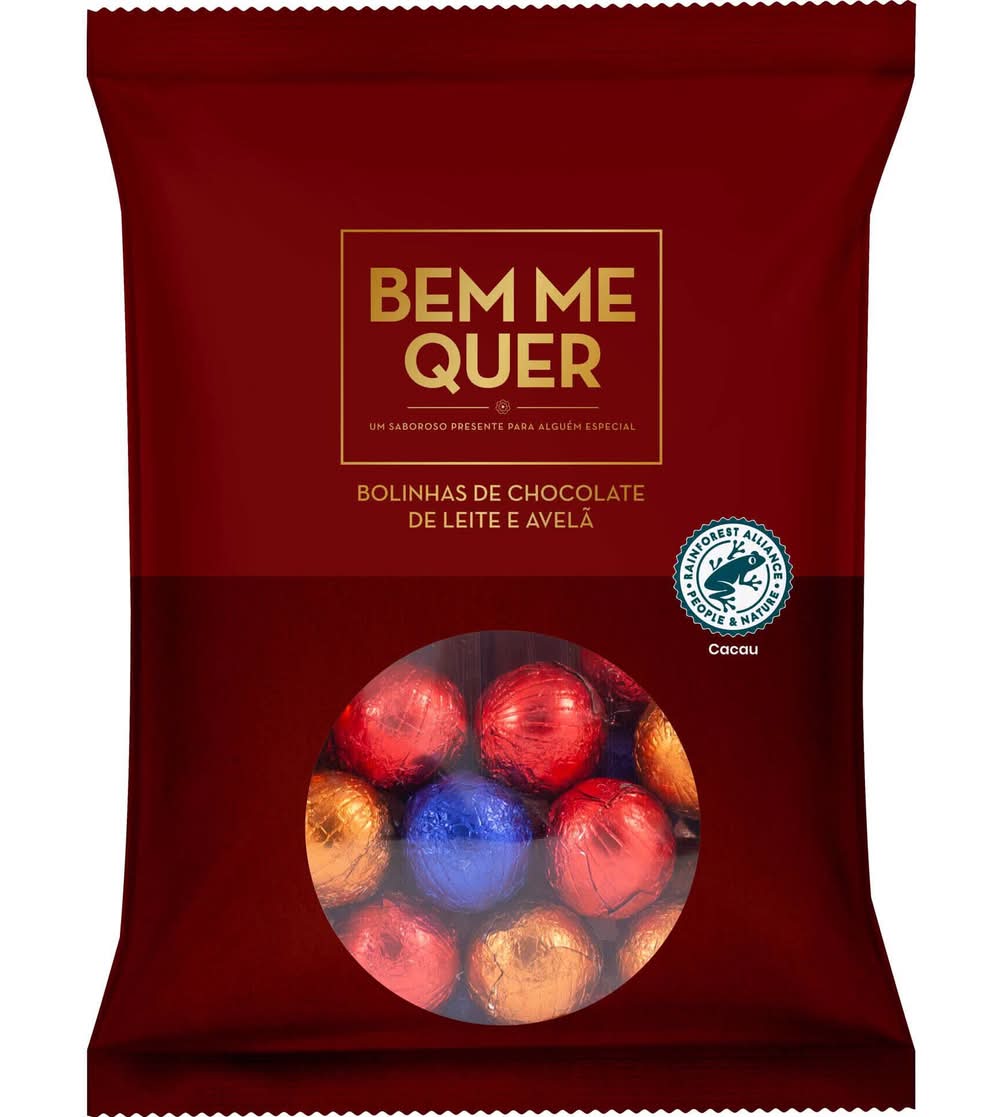 Bolinhas de Chocolate de Leite e Avelã Bem Me Quer Bem Me Quer (emb. 150 gr)