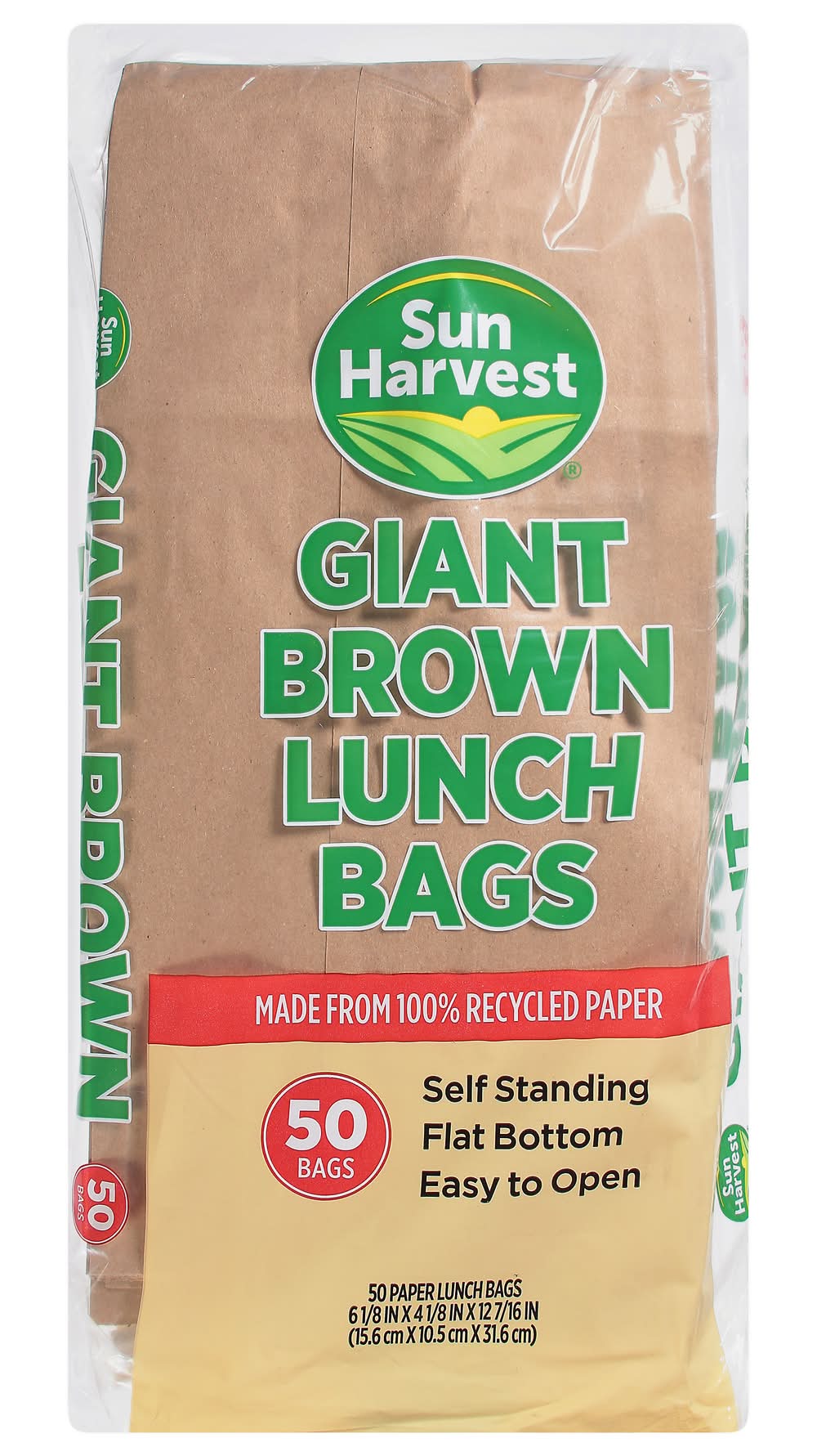 Sun Harvest Earth Friendly Giant Brown Lunch Bags