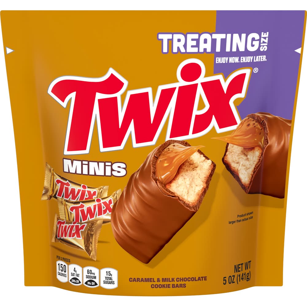 Twix Minis Candy Bars Treat Size, Caramel-Milk Chocolate (5 oz)