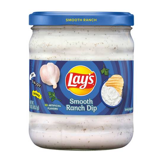 Order Lay's Smooth Ranch Dip 15oz food online from Everyday Needs by Gopuff store, Ladera Ranch on bringmethat.com