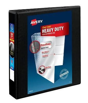 Avery Heavy Duty Nonstick View Ring Binder 375 Sheet, 1.5" , Black