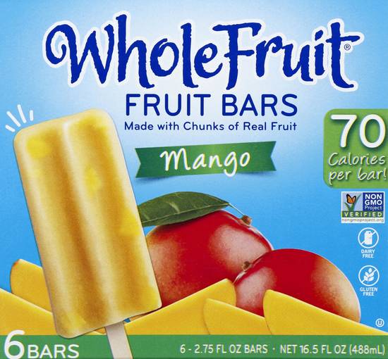 Whole Fruit Mango Ice Bars (6 ct)