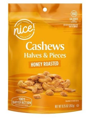 Nice! Cashew Halves & Pieces Honey Roasted (9.25 oz)