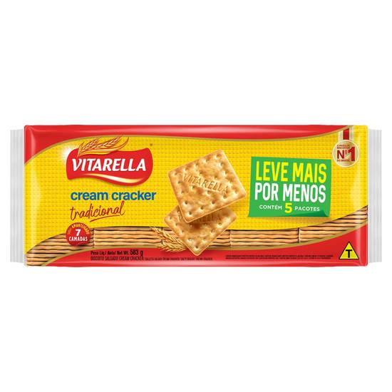 Vitarella biscoito cream cracker amanteigado tradicional (583 g)