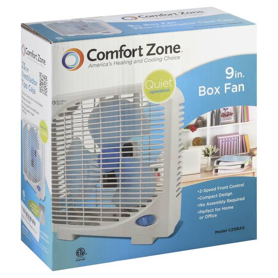 Comfort Zone Box Fan (9 inches)