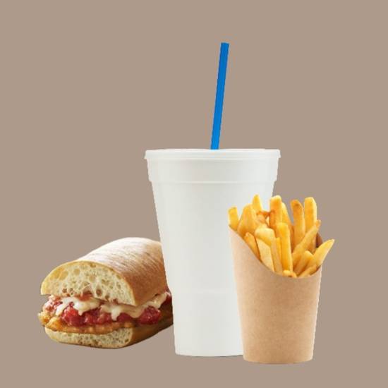 Half Chicken Parm Sandwich with Side French Fries Combo