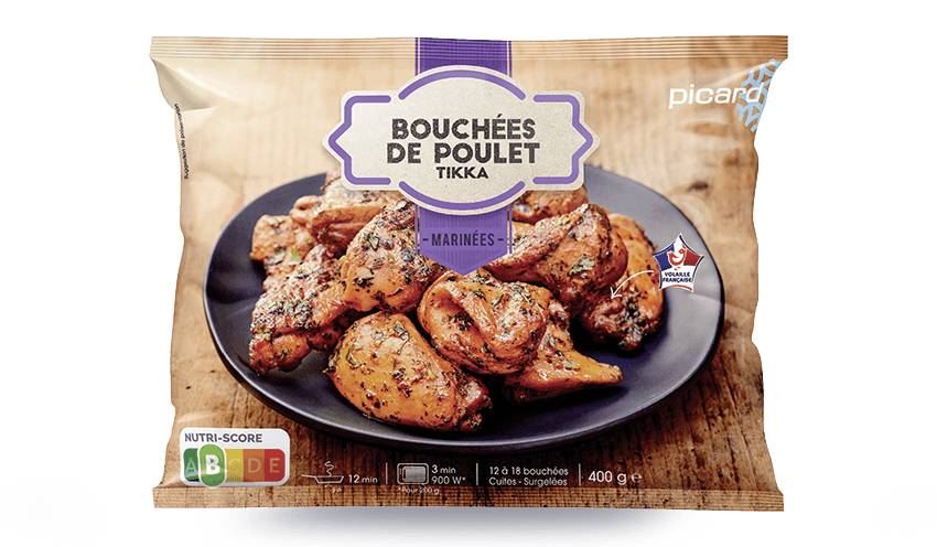 Bouchées de poulet tikka marinées, cuites