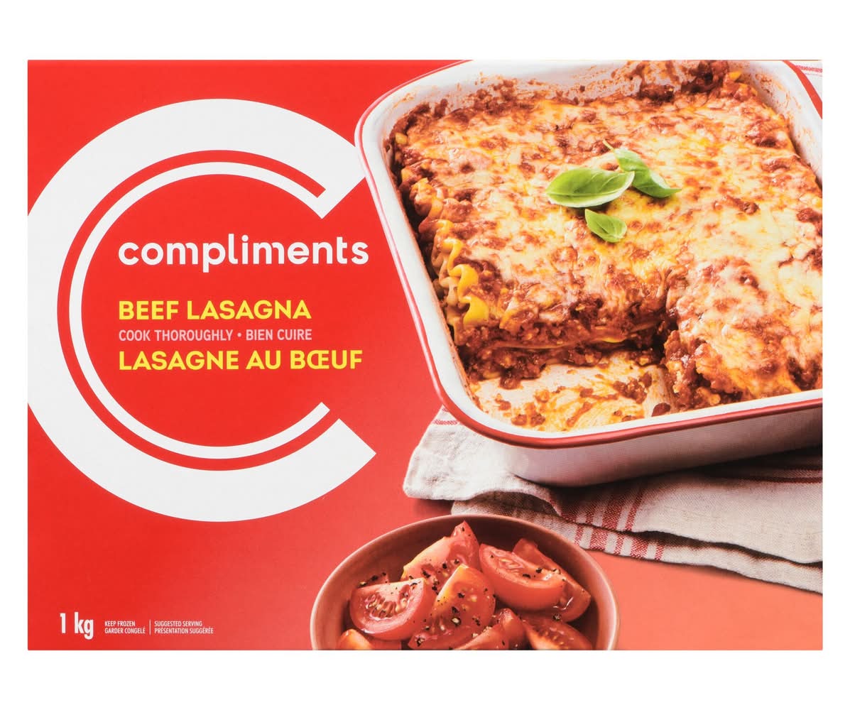 Compliments lasagne à la viande surgelée (1 kg) - beef lasagna pasta (1 kg)