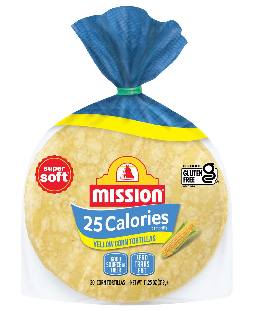 Mission 25 Calories Yellow Corn Tortillas (11.25 oz, 30 ct)