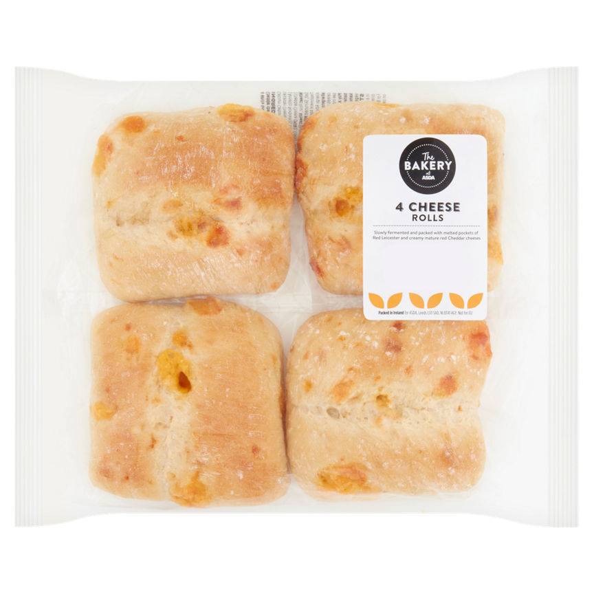 The BAKERY at ASDA 4 Cheese Rolls 4PK