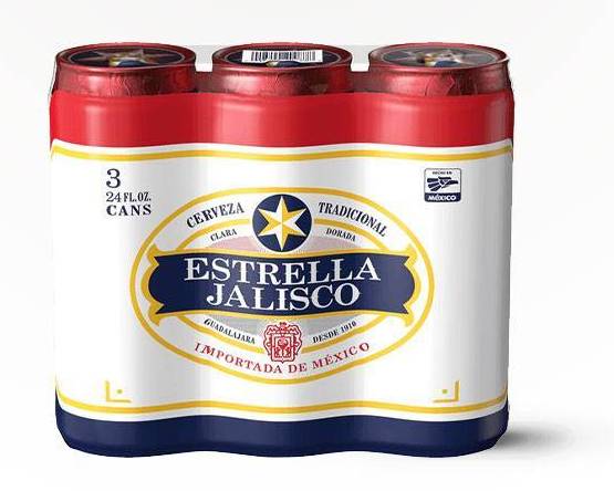 Estrella Jalisco Pilsner Beer (3 x 24 fl oz)