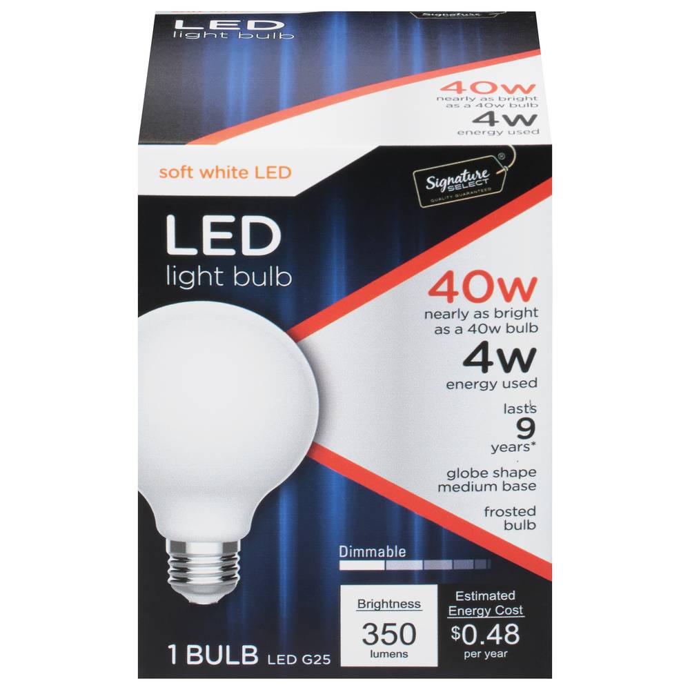 Signature Select Soft Led Light Bulb 40 Watts (white)